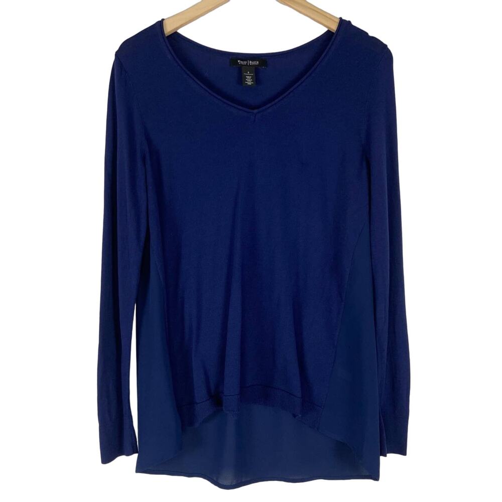 White House Black Market Women's Mix Media Long Sleeve Top Size Small